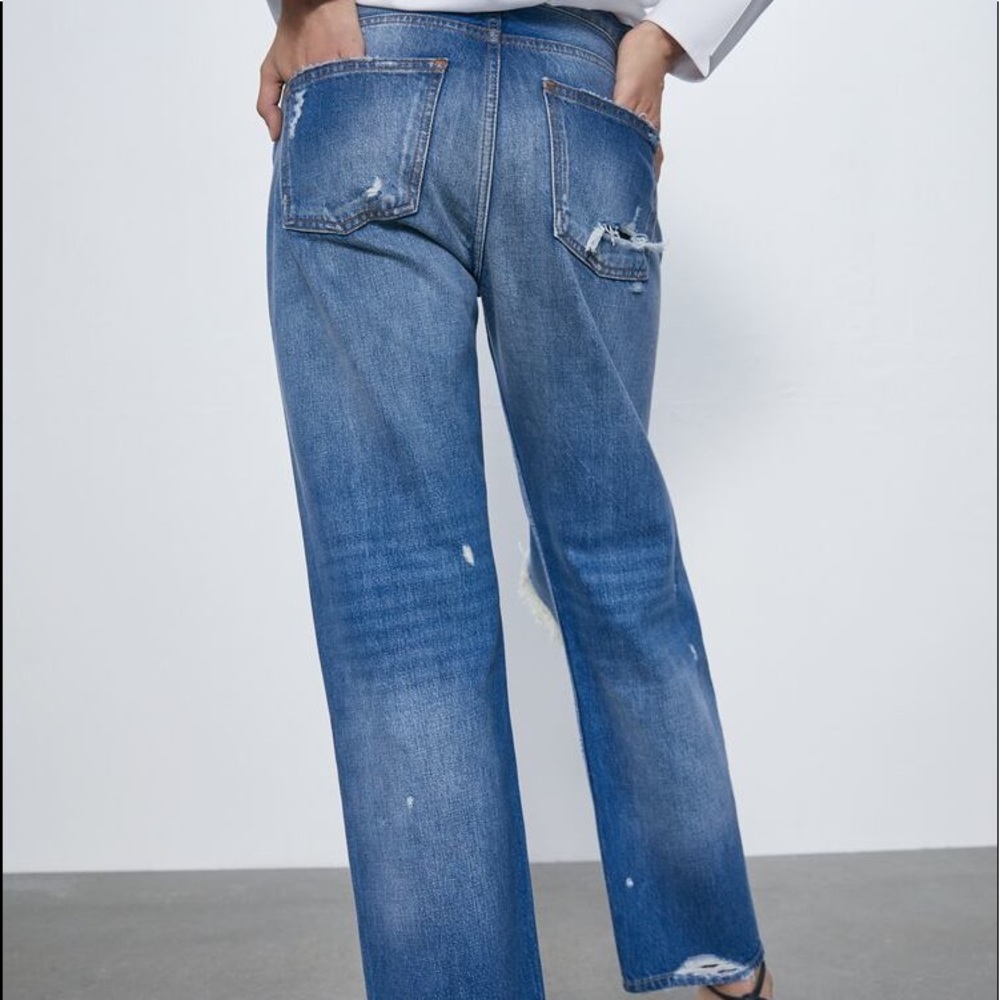 Zara JEANS ZW PREMIUM STRAIGHT CROPPED JEANS new - Picture 7 of 9